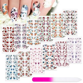 Maitys - 168 unidades, 12 hojas, pegatinas de esmalte de uñas, estilo brillante