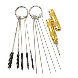 Uouteo Airbrush Cleaning Kit, Spray Gun Cleaning Repair Tool Kit Including 5 Pcs Cleaning Needles, 5 Pcs Cleaning Brushes & 1 Wash Needle