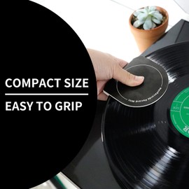 sdroceRyaM 4PCS Record Mitt LP Handler Gripper Anti-Static Vinyl Record Cleaner &Protector Soft Microfiber Practical Turntable Accessories(Black)