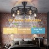 Depuley Black Ceiling Fans with Light: Flush Mount Caged Ceiling