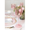 Pink Wine Cup with Gold rim Plastic Wine Glasses Set