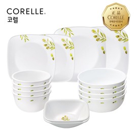 Corel Olive Garden Square 4-Person 14P Home Set / 코렐 올리브가든 사각 4인 14P 홈세트