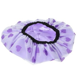 Beaupretty Gorro de Ducha para Mujer Doble Capa de Satén y Eva, Diseño Delicado Púrpura, Ligero y Protege el Peinado Baño