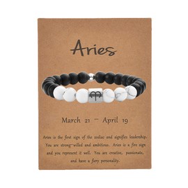 YANCHUN Zodiac Bracelet for Men Women Constellation Sign Bracelet for Women Horoscope Bracelet with Constellation Card (C: Aries bracelet (3.21-4.19))