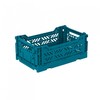 Ay-Kasa Folding Crate, Sturdy Folding Box, Plastic, Stackable, Peacock Green,