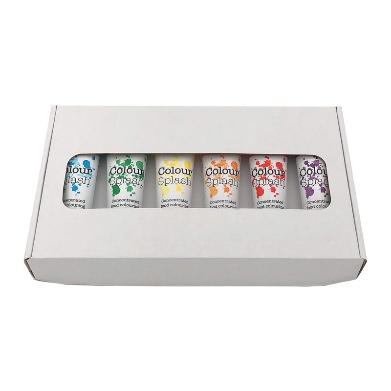 Colour Splash Food Colouring Gel Rainbow Colours 6 Set, supplied