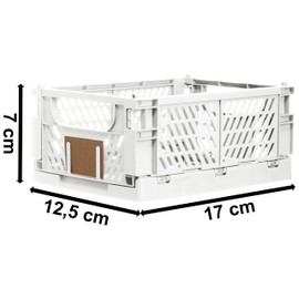 Brandsseller Foldable Folding Box, S, Set of 6, Sturdy Shopping Basket, Stackable Transport Basket, Storage Box, White