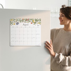 Cabbrix Magnetic Calendar for Fridge, 2025-2026 Refrigerator Calendar Runs From Jan 2025 to Jun 2026, Fridge Calendar 13 x 11-1/2 Inches for Planning and Organizing Your Life, Floral