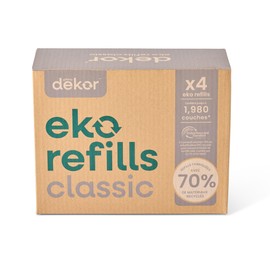 Diaper Dekor Eko Classic Refills, 4 Count | ONLY Eco-Friendly Diaper Pail Refills Made With 70% Recycled Materials | Quicker, Easier & More Cost Effective than Trash Bags | Unscented