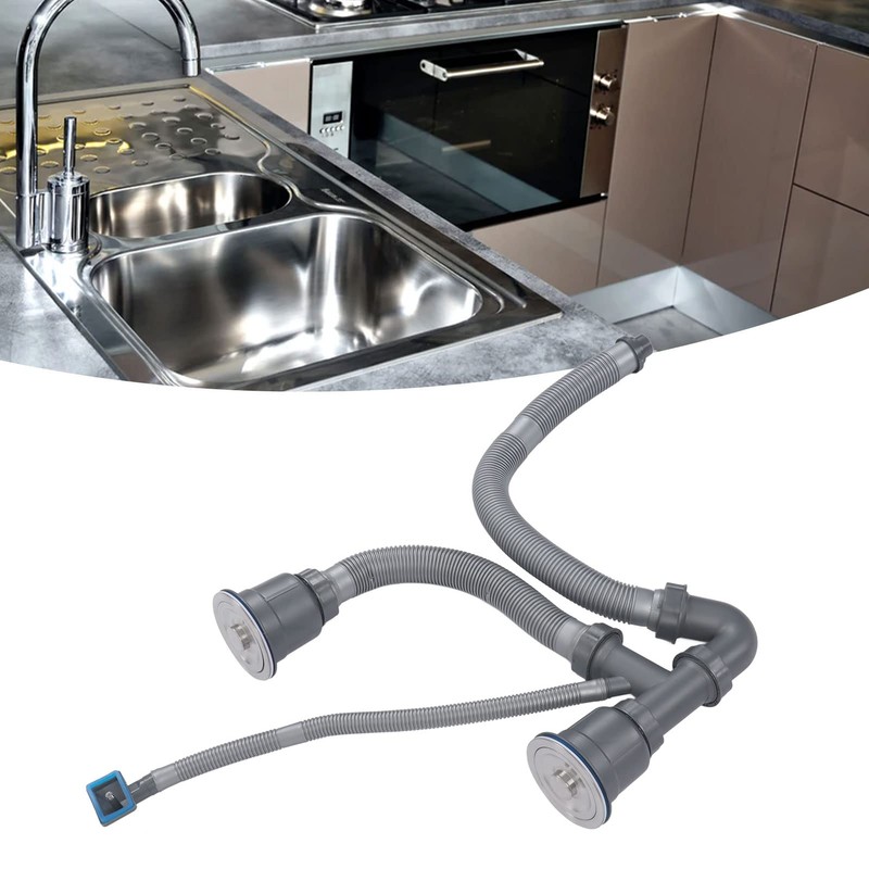 Washbasin Double Hose Drain Kit, Double Sink Drain Kit, UniversalDrainKit