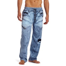 Paul Frank Men's MJC International Generic Faux Denim Pajama Pant, Blue, Large