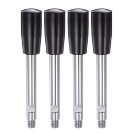 HARFINGTON 4pcs Clamping Handles M12 Thread 160mm (6.3") Length Chrome Plated Revolving Crank Handle Grip Handwheel Screw Stem for Lathe Machine