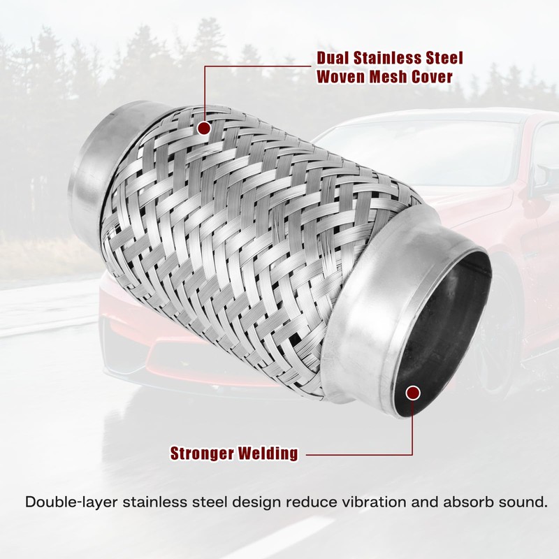 MXA 3" Flex Exhaust Pipe,3 inch Flexible Pipe,Exhaust Mid Pipe
