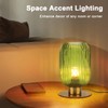 Soutas Green Glass Table Lamp, Mid Century Modern Table Lamp