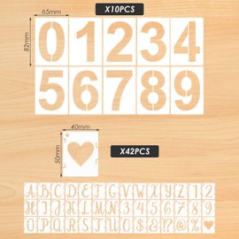 1 Set of Letter Templates, 1 Set of 0-9 Number Templates, Craft Master Templates, Reusable Templates, Painting Templates