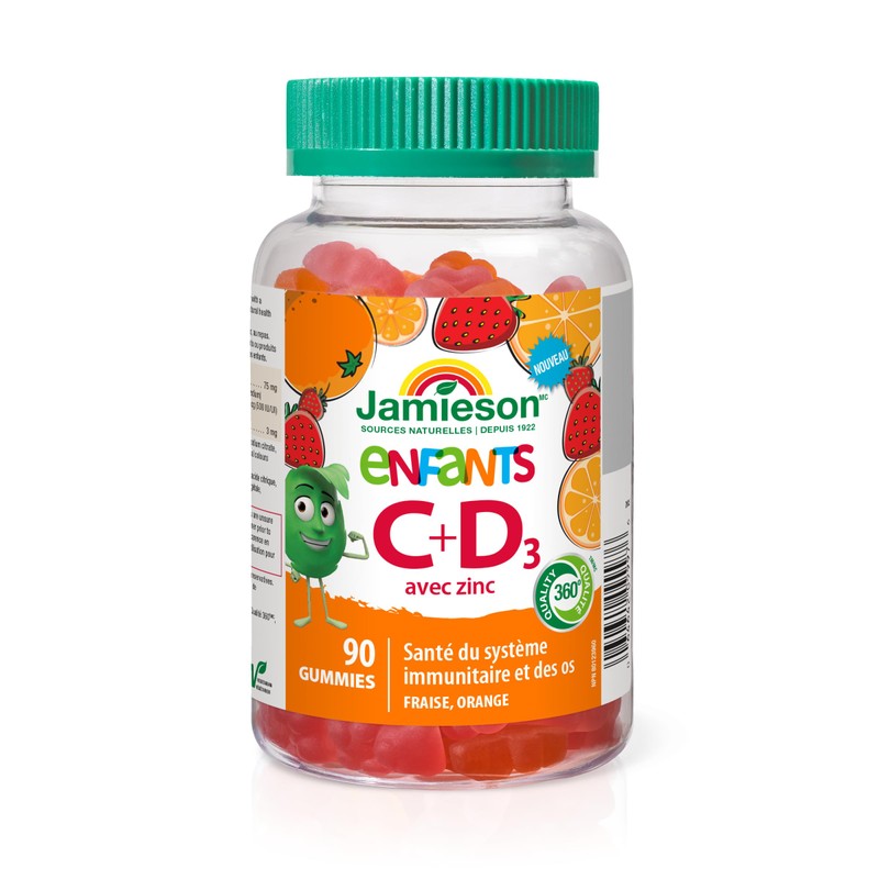 Jamieson Kids Vitamin C + D3 with Zinc Gummies 90