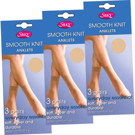 Silky Soft, Sheer & Durable Smooth Knit Everyday Anklets (9 Pair Multi Pack) (Nude)