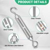 Spiglamm 10PCS M8 Hook & Eye Turnbuckle 304 Stainless Steel,Heavy