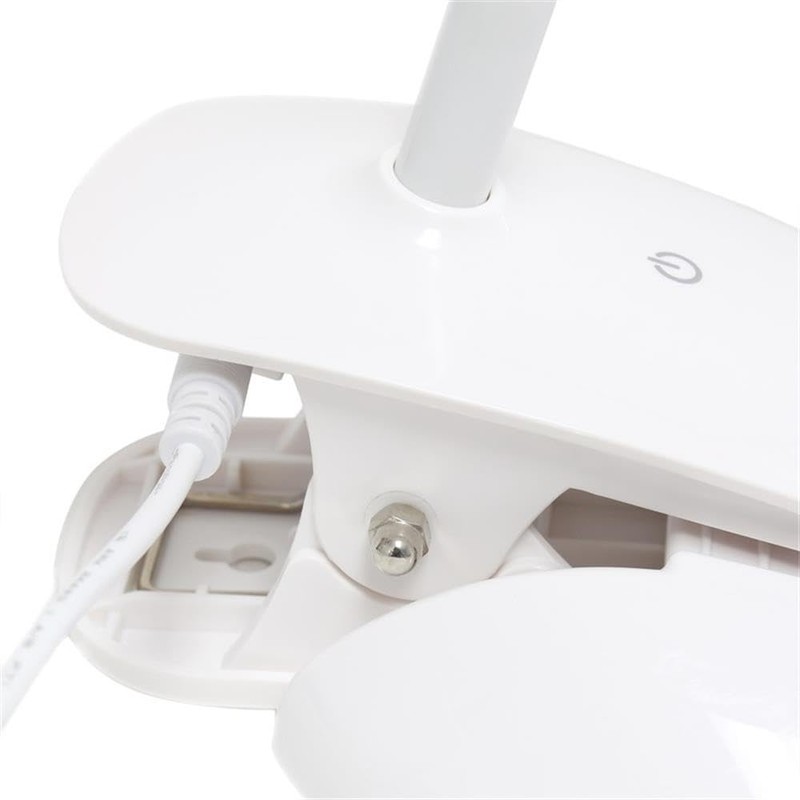 Simple Designs LD2021-GRY Flexi Rounded Clip Light LED Desk Lamp,