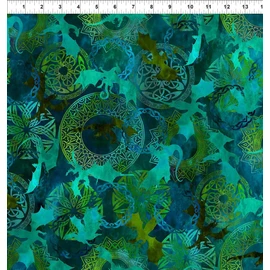 in The Beginning Dragons - Emerald Reign 4DRG 5 Dragon Collage - Cotton Quilting Fabric
