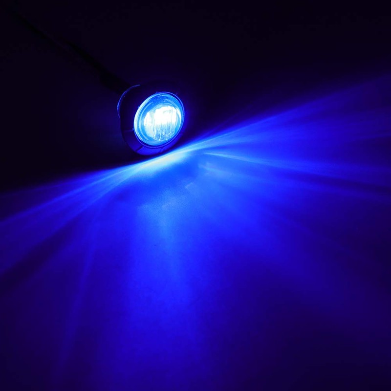 TMH 100 Pcs 3/4 Inch Round 3 LED Side Marker