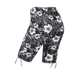 UV SKINZ Women’s Classic Swim Jammerz with UPF 50+ Sun Protection – Long Swim Shorts for Women, Womens Modest Swimsuits - Black Paradise - XL