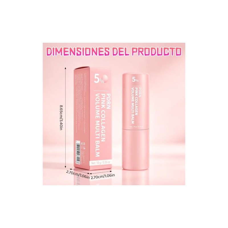 2pcs Pink Collagen Volume Multi Balm Stick Bálsamo Facial Reafirmante