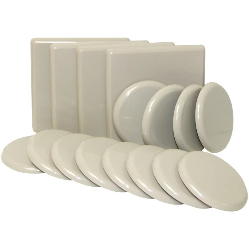 Super Sliders 3 1/2" Round, 5" Square Reusable Furniture Sliders