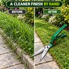 Stainless Steel Spring-Loaded Grass Shears, Long-Length Bypass Lawn Cutter for