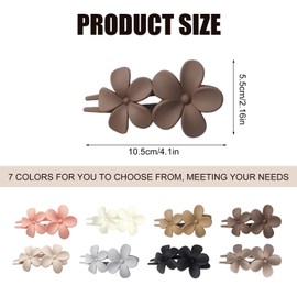 Xanthelle Haarklammer Damen, Elegante Frosted Blumen Haarspangen mit Entenschnabel Design, Flache Haarclips für Frauen, Haarspange Hair Clip Alltag Deko