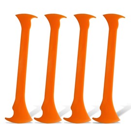 DUSCOKE 4PCS Car Vinyl Wrap Tool, Flexible Double Axe Corner Squeegee, Micro Scraper for Curves Slot Film Cutting, Auto Window Tinting Tool for Film Tucking, Sealing Application (Double Axe Orange)