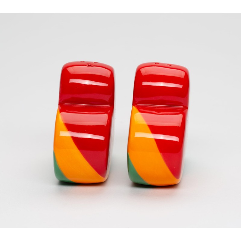 Fine Ceramic Juneteenth Love Hearts Salt & Pepper Shakers Set,