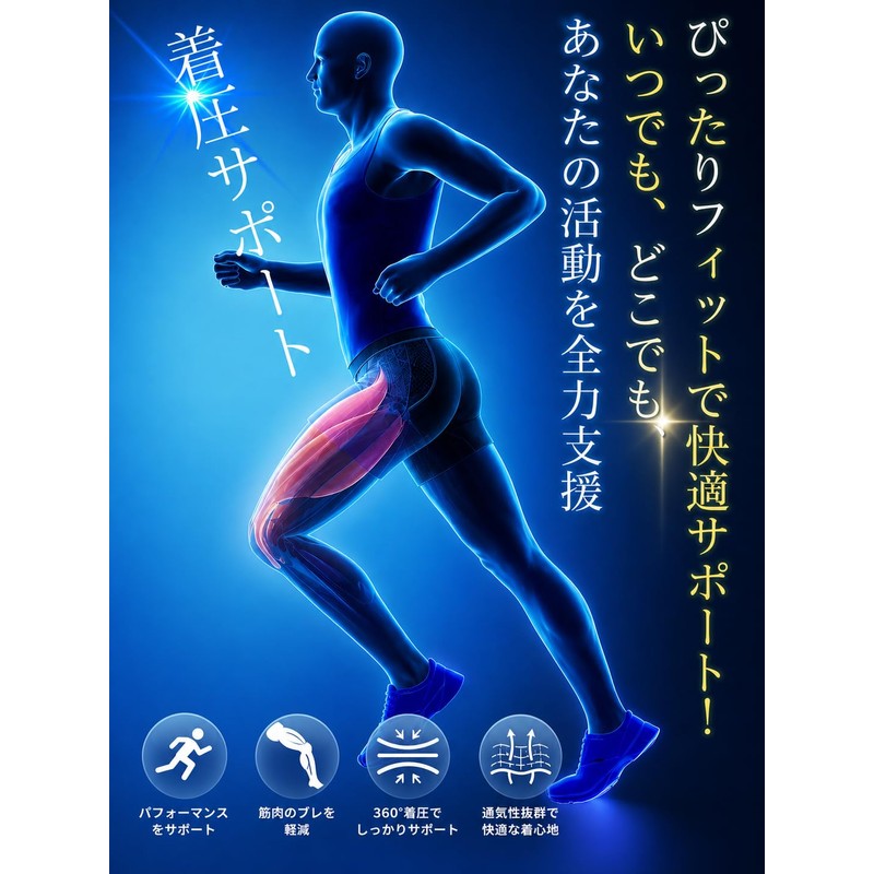 Thigh/Thigh Supporter, Hip Joint, Men/Women's, For Sports, Does Not Shift,