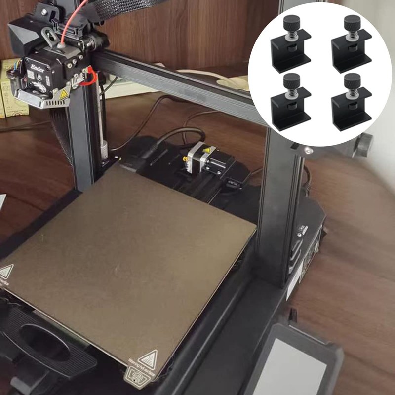 JJHXSM 4pcs 3D Printer Heating Bed Clamp Glass Clips Clamps
