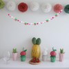 Strawberry Felt Ball Garland, 6 Ft Pink White Green Pom