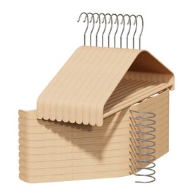 APRTAT Bamboo Wood Hangers 50 Packs, Coat Hangers, Clothes Hangers with 360-Degree Rotatable Hook, Heavy Duty, Non Slip Suit Hangers for Clothes, Jacket, Shirt, Tank Top, Pant (Bamboo, 50 PCS)