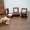 Wedding Ring Box - Wooden Retro Engagement Ring Holder Mini