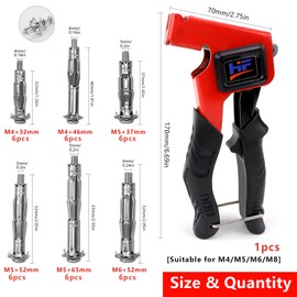 WPPQWP Cavity Dowel Set - 36 Metal Hollow Anchors (6 Sizes) with Pliers for M4/M5/M6/M8, Perfect with Hollow Walls, Plasterboard, Wood Chip Plywood Panels