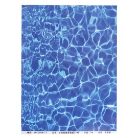 MECCANIXITY DIY Ripple Water Effect Sheet 11.2 x 8.3 Inch Floorboard Paper Sticker with Adhesive Backing for Lake Scene Dolls House Decor ,Deep Blue