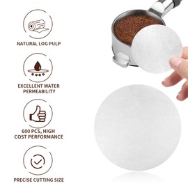 brikinte 500 Pcs Coffee Paper Filter for Espresso Coffee Maker, 58 mm Unbleached Espresso Filter Puck Screen Portafilter Paper Compatible with Breville Barista, Mr. Coffee and Other Espresso Machine