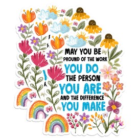 Pack 3PCS 2" - May You Be Proud of The Work You Do Stickers Social Worker Decals Mental Health Strong Women Waterproof Vinyl Stickers for Water Bottle Tumbler Helmet Car Laptop Phone Gift