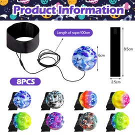 RoserRose Pack of 8 Jumper Ball with Bandaging, Moonball, High Space Super High Bouncing Jumping Toy for Children, Suitable for Indoor and Outdoor Use (Random Colours, Camouflage and Colourful)