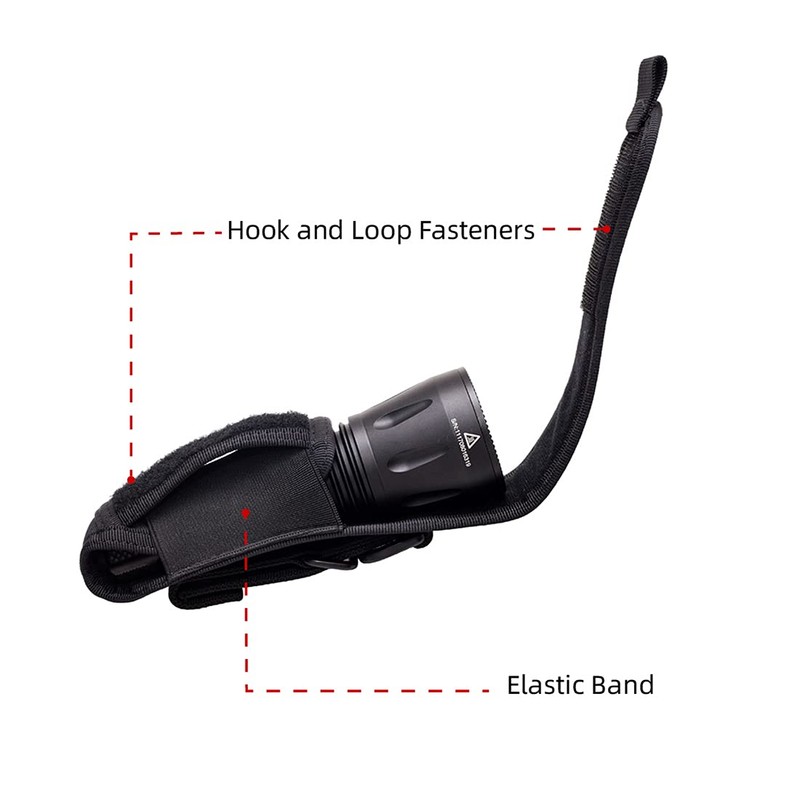 Weltool FH7 Nylon Torch Holster with Elastic Band, Hook and