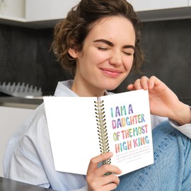 UTELKA Boho Christian Journal Colorful Bible Verse A5 Spiral Notebook 5.5x8.3, Daughter of The Most High King Prayer Church Journal Christian Gift for Women Prayer Scripture Writing Devotional Study