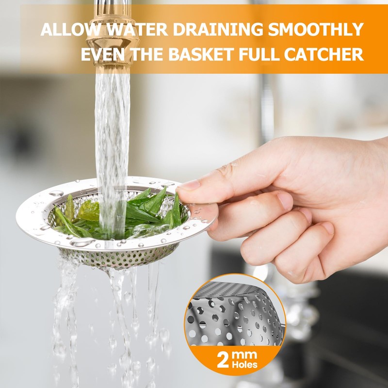 Huntonry 2PCS Kitchen Sink Stopper and Kitchen Sink Drain Strainer,