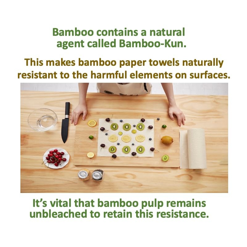 Purafide 100% Bamboo Paper Towels, Tree-Free, Chemical-Free, Lint-Free, Durable, Absorbent,