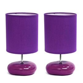 Maykoosh Antique Appeal Petite Circle Table Lamp 2 Pack Set, Purple