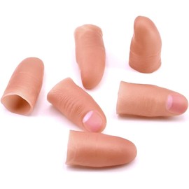 SUMAG 6 Pcs Thumbs Tip Magic Tricks Soft/Hard Fake Finger Thumb Tip for Vanishing Exchanging Appearing Magic Accessories Close up Street Magic Prop Illusions Prop Comedy (6 Pcs Soft Thumb Tip)