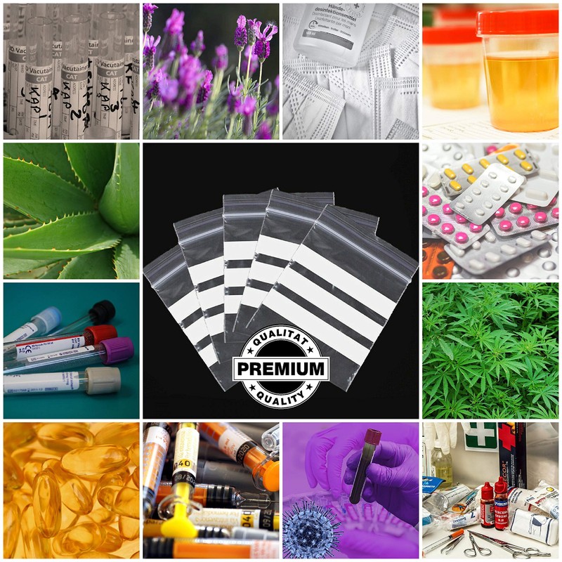 Ziplock Bags 16 x 22 cm Pack of 100 Reusable