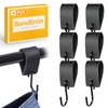 BondEron Pack of 6 S Hooks Black with Leather Loop,
